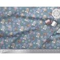 thumbnail image 3 of Soimoi Modal Satin Fabric Floral,Owl & Cow Cartoon Print Fabric by Yard 42 Inch Wide, 3 of 3