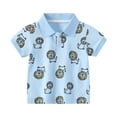 thumbnail image 1 of Toddler Girls Summer Tops Tees Solid Short Sleeve Cute Cartoon Print Button Tee Blouse Spring Shirts For Boy 3-4T, 1 of 5