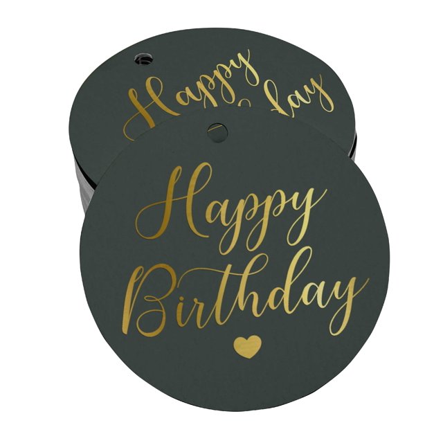 Inkdotpot Gold Foil Paper Hang Tags Happy Birthday Favor Tags 50 Pieces