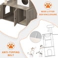 thumbnail image 2 of Modern Wooden Cat Tree Tower with Hidden Litter Box Enclosure - Multi-Level Condo, Scratching Posts, Hammock, Basket & Soft Perch - Multi-Function Cat Furniture for Indoor Cats, Smoke Gray, 2 of 8