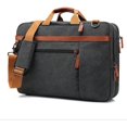 thumbnail image 4 of CoolBELL Convertible Backpack Shoulder bag Messenger Bag Laptop Case Business Briefcase Leisure Handbag Multi-functional Travel Rucksack Fits 17.3 Inch Laptop For Men / Women / Travel (Canvas Black), 4 of 6