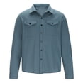 thumbnail image 4 of LOVZFMLL Vestes pour Hommes Homme Hiver Manches Longues Boutons Poches Col Rabattu Veste Manteau, 4 of 6