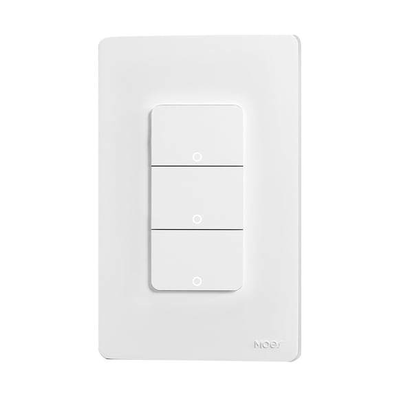 Mistaha Smart Home Tuya Wifi Light Switch 3 Gangs Voice/App Control Timer Backlight LED Indicator US Plug Remote Control Light Switch White