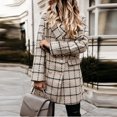 thumbnail image 2 of XZNGL Ladies Long Sleeve Suit Collar Double Breasted Woolen Jacket, 2 of 8