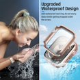 thumbnail image 3 of XiHAMA Waterproof Case Compatible with Apple Watch SE (2nd Gen) Series 6 5 4 Screen Protector, Tempered Glass Hard PC Bumper Face Cover, 3 of 7