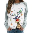 thumbnail image 2 of Chandail en Molleton de Noël pour Femmes 2023 Col Rond Mode Décontractée Manches Longues Imprimé de Noël Chandail en Molleton Blouse en Solde, 2 of 4