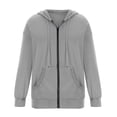 thumbnail image 4 of TIMIFIS Womens Long Sleeve Hooded Sweatshirt Hoodies Zip Up Track Jacket with Pockets-White-MFall, 4 of 5
