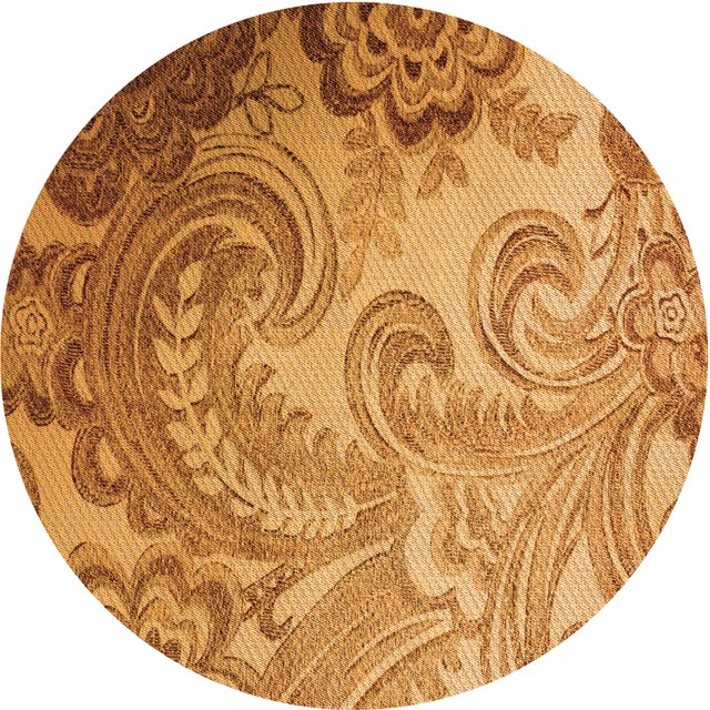 Ahgly Company Tapis d'Intérieur Ronds Lavables à la Machine, Style Transitionnel, Bière Orange, Tapis de Zone, 3 Pieds Rond