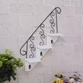 thumbnail image 4 of TIMIFIS Iron Rack, Apartment Essentials Wall Shelves Floating Shelves Display Shelf Wall Mounted with Hooks Wooden Step Rack for Living Room Toilet Office Bedroom, 4 of 6