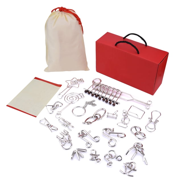 20pcs Metal Wire Puzzles Set IQ Puzzle Mind Brain Teasers Training Educational Toys Wire Puzzle