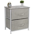 thumbnail image 1 of Sorbus Table de Nuit Classique avec 2 Tiroirs, Gris, 1 of 11