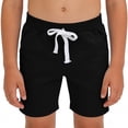 thumbnail image 2 of HOZADOIE Boys Shorts Pure Cotton Spring Summer Solid Color Elastic Drawstring Waist Casual Comfortable Athletic Shorts with Pockets 1-11 Years, 2 of 6