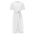 thumbnail image 4 of Fshaion Robe d'Été pour Femmes 2024 Grande Taille Décontractée Ample à Col Rond Unie à Manches Courtes Liquidation à Moins de 10!, 4 of 6
