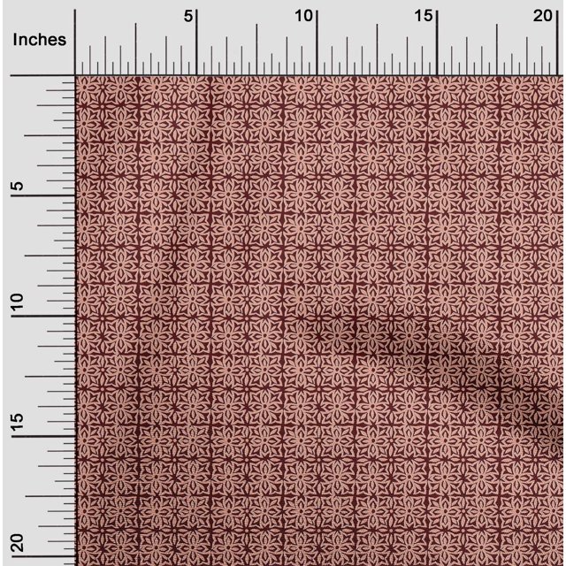 oneOone Polyester Lycra Fabric Floral Block Print Sewing Fabric BTY 56 Inch Wide