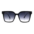 thumbnail image 4 of Womens Luxury Designer Inset Lens Metal Arm Horn Rim Plastic Fashion Sunglasses Black - Smoke, 4 of 7