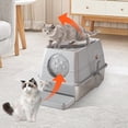 thumbnail image 3 of Stainless Steel Covered Litter Box, Large Top Entry Metal Litter Box for Cats, Dog Proof Litter Boxes with Flip Cover, Removable Top and Litter Scooper, Easy to Clean, 3 of 8