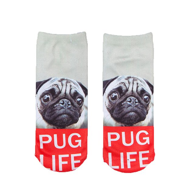 3D Socks Women Men Socks Dogs Printed Harajuku Socks Style Low Cut Ankle Socks Workhe