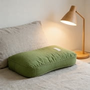 Buckwheat Hull Pillow with Cotton Fabric, Breathable Medium Height Support Pillow, Adjustable Firmness Sleeping Pillow for Home Use