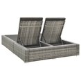 thumbnail image 4 of vidaXL Double Sun Lounger Poly Rattan Grey, 4 of 7