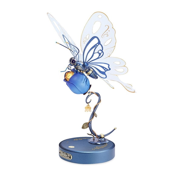 ROKR DIY Toys MI05B Blue Butterfly Model Kit 3D Plastic Puzzle