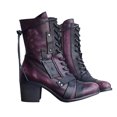 thumbnail image 1 of Women's Retro Comfy Chunky-heel Lace-up Boots, 1 of 6