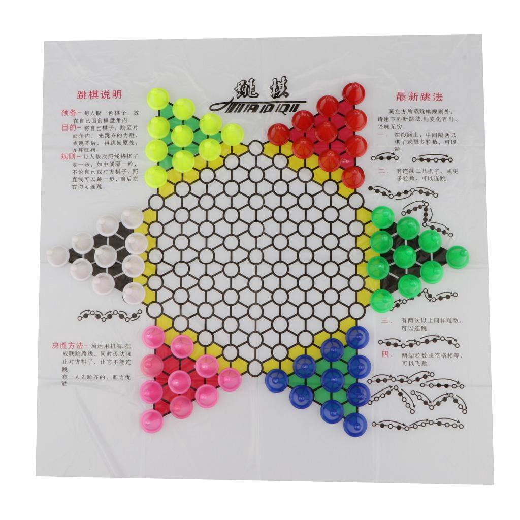 KLKCMS Jeu de Société de Stratégie Classique Pliable Dames Chinoises Échecs Sautants