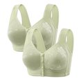 thumbnail image 1 of Diufon 2 Pack Wide Strap Bra for Women Everyday Front Closure Wireless Full Coverage Bras Soft Breathable Bra, 1 of 6