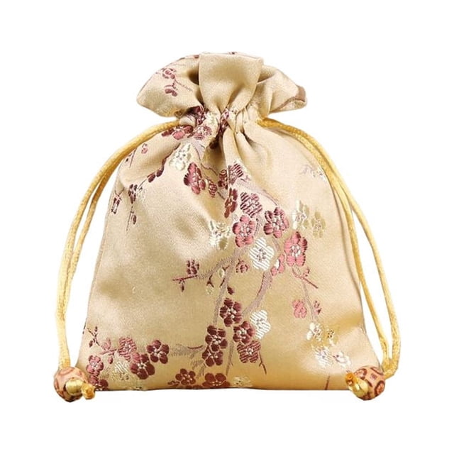 stanreset Brocade Jewelry Bag Drawstring Chinese Style Embroidery Dustproof Wedding Gift Organizer Party Favors Bags Pack Gold