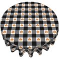 thumbnail image 3 of Nappe à Carreaux d'Automne Nappe à Carreaux Noire et Blanche Ronde 60 Pouces Réutilisable Nappe Feuille d'Érable d'Automne pour Fête des Fêtes Souper Décoration de Table de Salle à Manger, 3 of 6