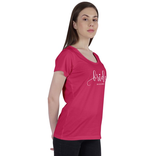 Inkdotpot T-Shirt Personnalisé pour Femmes Haut Annonce de Mariage de la Mariée