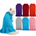 thumbnail image 4 of 2025 Turtleneck Warm Elegant Rope Pet Clothes For Large Dogs Pet Sweater Stretch Knit Pet Clothes For Small Dogs Female Ruffled Sweater Dress, 4 of 9