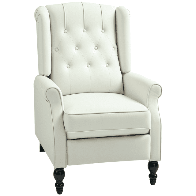 HOMCOM Manual Reclining Sofa with Armrests for Living Room Cream White