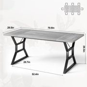 EDTara 70.9" Large Dining Room Table for 6, Rectangular Kitchen Table with Heavy Duty Metal Legs, Farmhouse Wooden Dining Table for Big Family