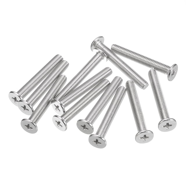 Unique Bargains M5x0.8x35mm 20Pack Metal Flat Round Head Screws Phillips Drive Machine Bolt