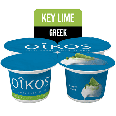 Oikos Greek Yogurt, Key Lime, Blended, 2% M.F, 4x100g