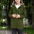 thumbnail image 2 of Imperméable pour Enfants Filles Léger à Fermeture Éclair Complète, Veste de Pluie à Boutons, Coupe-Vent Imperméable Style Preppy pour la Randonnée, 2 of 8