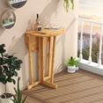 thumbnail image 2 of Gymax Outdoor Folding Bar Table w/ Oval Tabletop & Cross Base for Patio Natural, 2 of 9