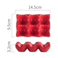 thumbnail image 3 of 6 Grids Egg Holder Ceramic Anti-Slip Egg Box Refrigerator Shockproof Egg Storage Box (Red), 3 of 8