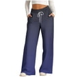 thumbnail image 2 of Pants for Women, Womens Fashionable Striped Printed Drawstring Wide Leg Pants, 2 of 5