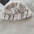 thumbnail image 2 of LinYooLi Small Bucket Hat Irregular Stripes Warm Lamb Wool Foldable Fisherman Hat Autumn Winter Fashion Short Brim Basin Hats, 2 of 8