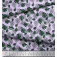 thumbnail image 2 of Soimoi Purple Rayon Fabric Monstera Leaves Print Fabric by Yard 56 Inch Wide, 2 of 3