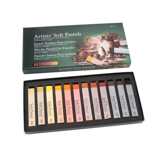 12 Pcs Pastels Carrés Doux, Supports de Dessin pour Artiste Bâton Pastel pour Art Professionnel Dessin Peinture Graffiti Croquis Pigment Ensemble Pastel pour Maison École Bureau