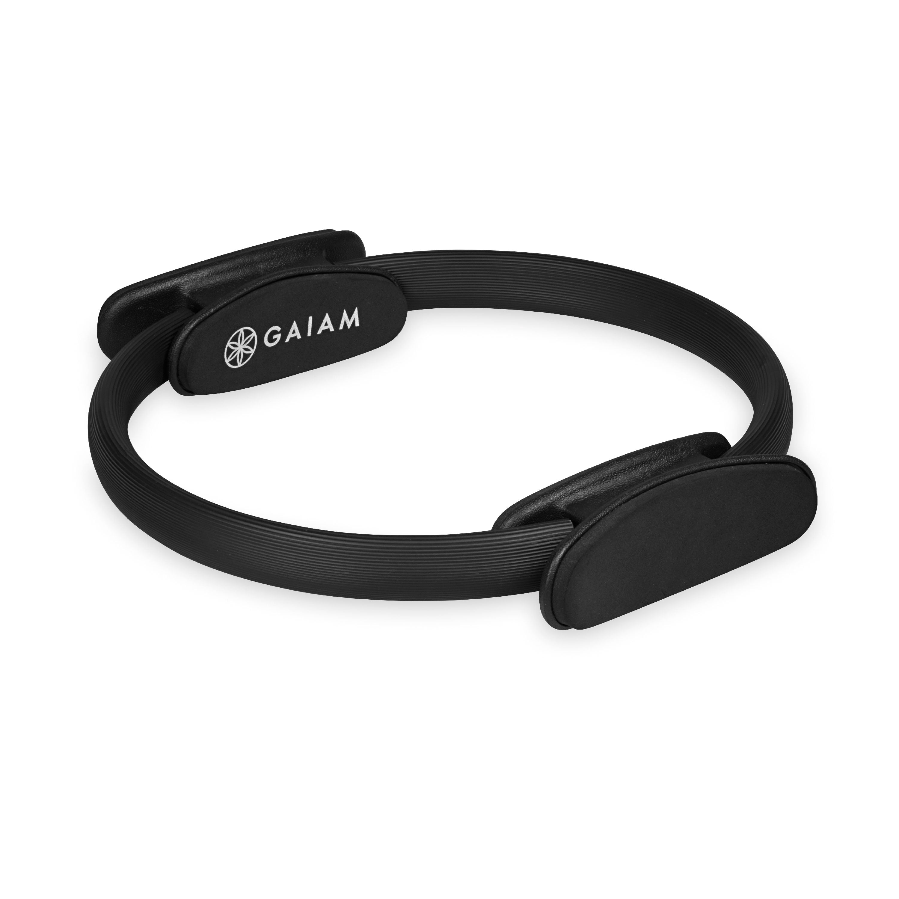 Anneau de Pilates essentiel Gaiam 30 cm (noir) - Léger, durable, poignées rembourrées en mousse, équipement d'exercice flexible pour tonifier les bras, les cuisses, les jambes et les abdominaux.