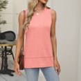 thumbnail image 4 of Pisexur Blouses pour Femmes Décontractées Mode Printemps/été Col Rond T-shirt Uni Manches Courtes Blouse Rose,L, 4 of 4