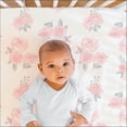 thumbnail image 2 of The Peanutshell Pink Floral Crib Bedding Set for Baby Girls, 3 Piece Nursery Set, Pink, 2 of 5