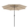 thumbnail image 1 of Costway 10 FT 112 LED Solar-Lighted Patio Table Market Umbrella Crank Tilt Outdoor Beige, 1 of 10