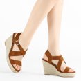 thumbnail image 2 of BLISSFUL STEP Women's Strap Espadrilles Platform Slingback Wedges Sandals, 2 of 7