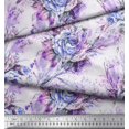 thumbnail image 2 of Soimoi Poly Georgette Fabric Leaves & Rose Flower Decor Fabric Printed Yard 42 Inch Wide, 2 of 3