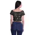 thumbnail image 4 of Moomaya Printed Viscose Crop Top Short Sleeve Zipper Tunic Womens Summer Tops, 4 of 4