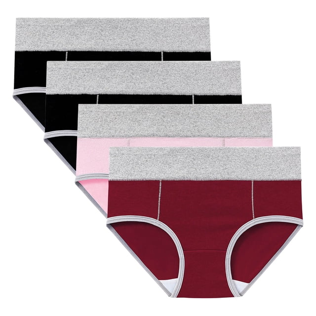 Culottes Menstruelles pour Femmes, 4 Pcs, Réutilisables, Anti-Fuites, Grande Taille, Culottes de Protection Post-Partum